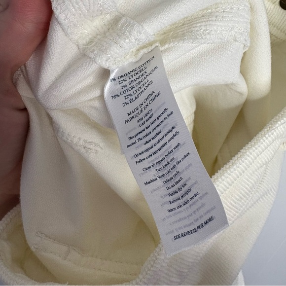 Faherty Stretch Corduroy Patch Pocket Pant Egret Fit Flare Boho Wide Leg Size 27 - Picture 9 of 9